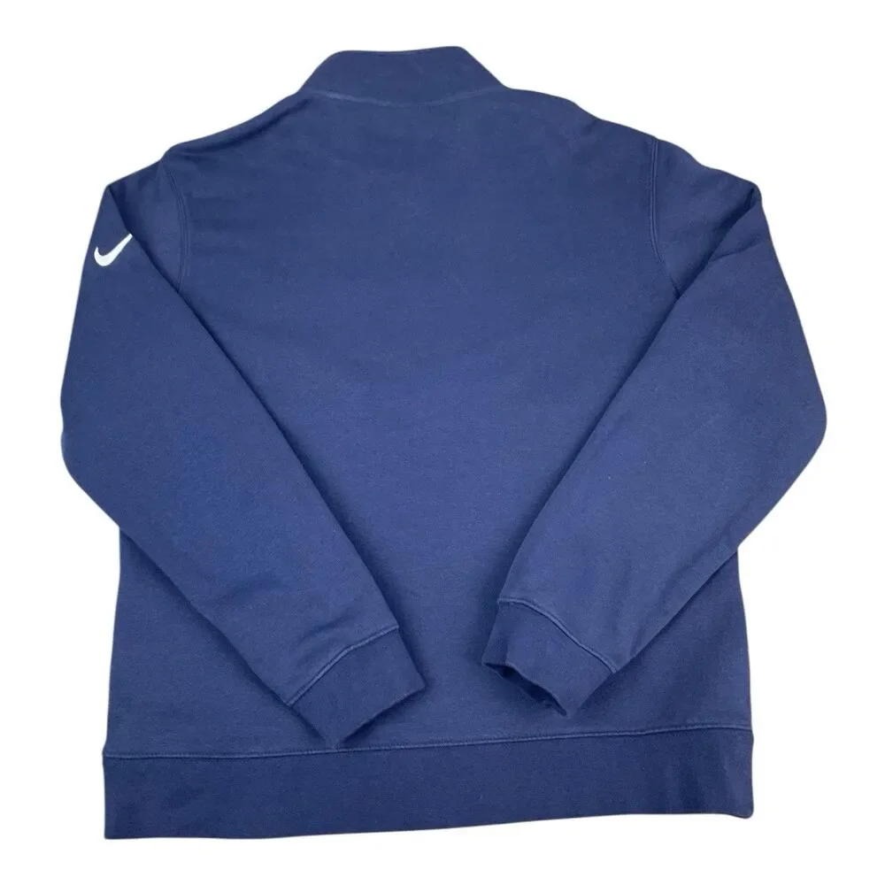 Nike Womens 1/2 Zip Pullover Sweatshirt Navy Blue Long Sleeves Size Large